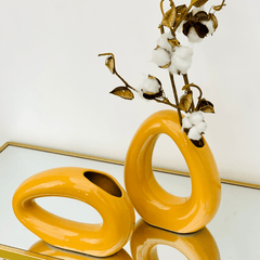 Ring Vase Set – Pack of 2 Ceramic Vases (8 & 10 Inch)