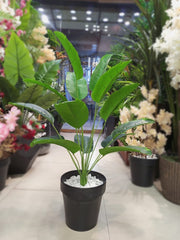 Artificial Baby Banana Plant with Plastic Pot | 28-Inch
