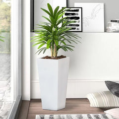 Tapered Square Fibre Long Pot - 24 Inch (White, Black, Grey)