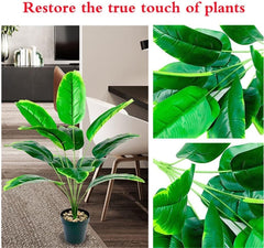 Artificial Baby Banana Plant with Plastic Pot | 28-Inch