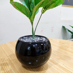 Elegant Ceramic Pot with Imported Rose Bunch | 16 Inches Tall