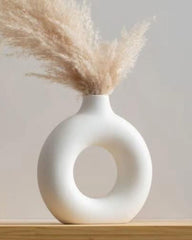 Ceramic Donut Vase - 7 Inch Height