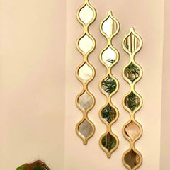Set of 3 wall mirrors 34x6 inches