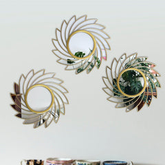 Flower Wall Mirrors - Set of 3