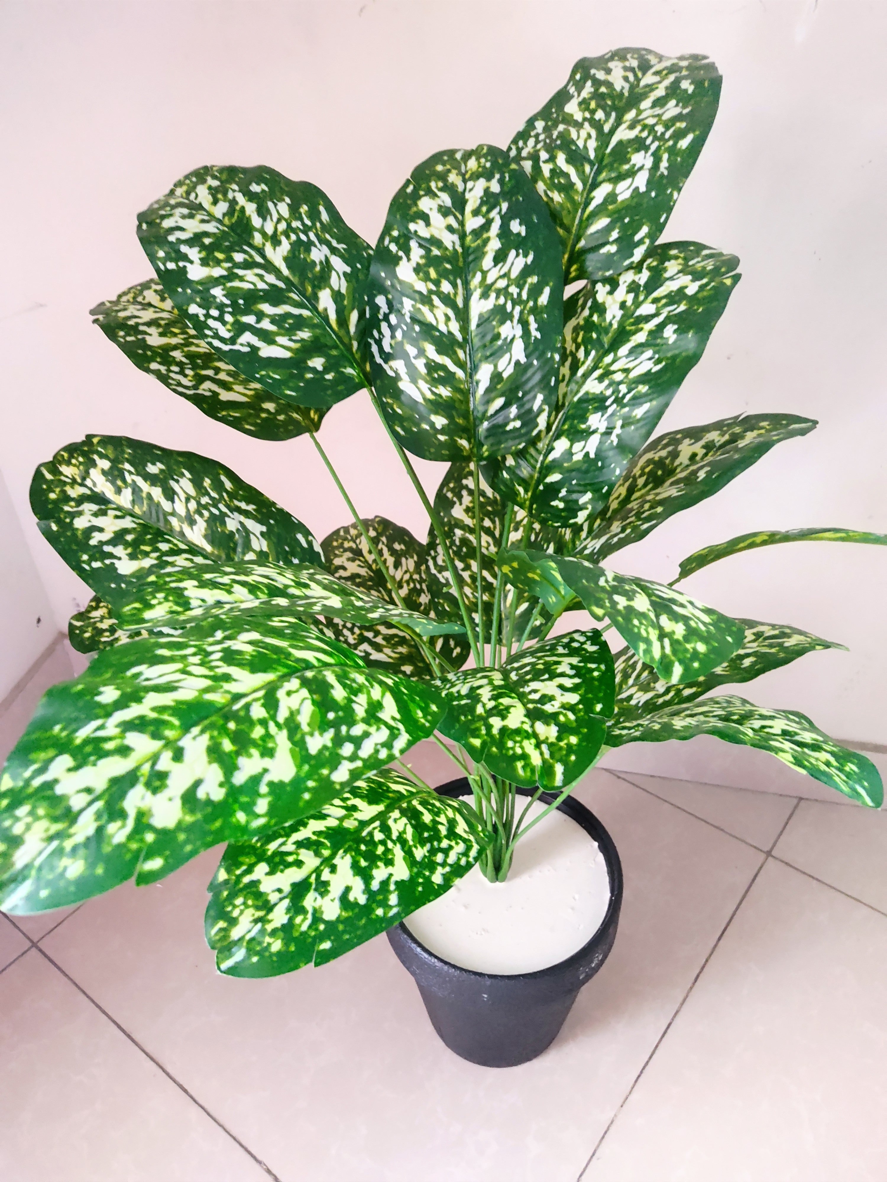 Unique Design Artificial Plant with Plastic Pot | 28-Inches